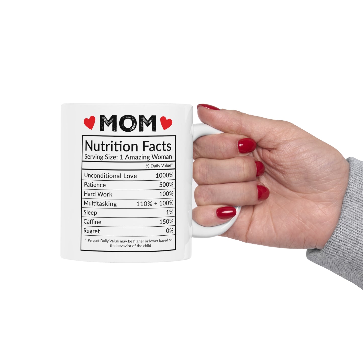 Mom Nutrition Facts | Ceramic Mug, 11oz