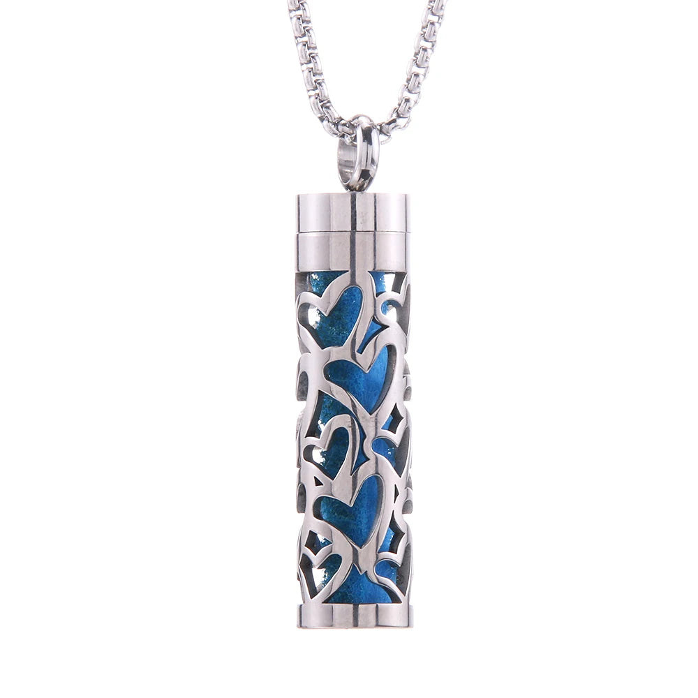 2025 New Aromatherapy Jewelry Necklaces Essential Oil Diffuser Necklace Stainless Steel Open Locket Aroma Scent Perfume Necklace