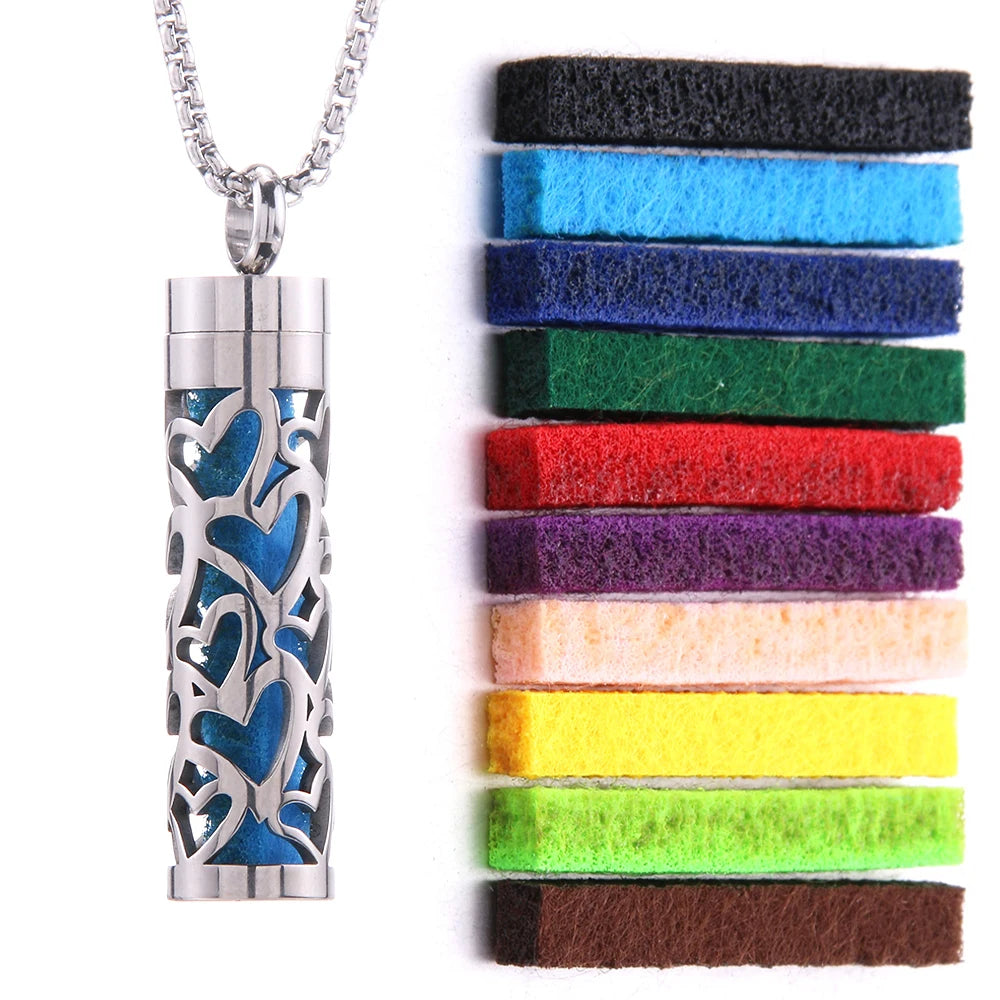 2025 New Aromatherapy Jewelry Necklaces Essential Oil Diffuser Necklace Stainless Steel Open Locket Aroma Scent Perfume Necklace