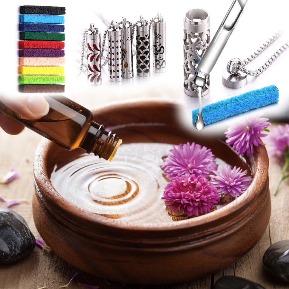 2025 New Aromatherapy Jewelry Necklaces Essential Oil Diffuser Necklace Stainless Steel Open Locket Aroma Scent Perfume Necklace